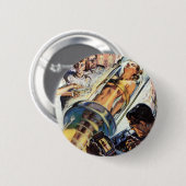 Oude Sciencefiction, Vrouw Lab Experiment Ronde Button 5,7 Cm (Voorkant /achterkant)