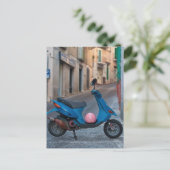Oude scooter in Italië | Blauwe scooter | BRIEFKAA Briefkaart (Staand voorkant)