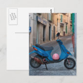 Oude scooter in Italië | Blauwe scooter | BRIEFKAA Briefkaart (Voorkant / Achterkant)