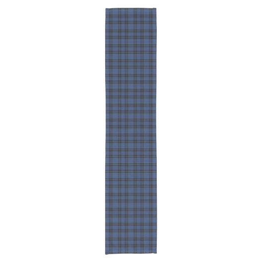 Oude Scottish Clergy Blue en Black Tartan Pset Korte Tafelloper (Voorkant)
