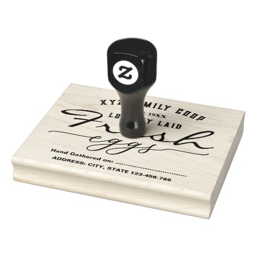 Oude script Gepersonaliseerde eierdoos stempel (Stempel)