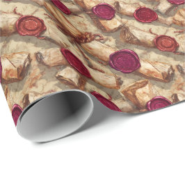 Oude Scrolls met Wax Seals D & D Lore Cadeaupapier