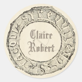 Oude  Seal Style Sprookje Bruiloft Ronde Sticker