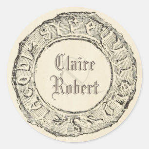 Oude Seal Style Sprookje Bruiloft Ronde Sticker