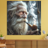 Oude Seaman roken een pijp Canvas Afdruk (Insitu (Woonkamer))