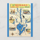 Oude Sebago Lake Maine Briefkaart (Voorkant)