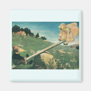 Oude See Saw Margery Daw, Jessie Willcox Smith Magneet