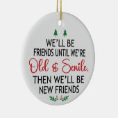 Oude & seniele vrienden Kerstmis Keramisch Ornament (Rechts)