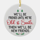Oude & seniele vrienden Kerstmis Keramisch Ornament (Voorkant)