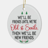 Oude & seniele vrienden Kerstmis Keramisch Ornament (Links)