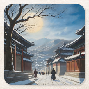 Oude Seoul Street Kartonnen Onderzetters