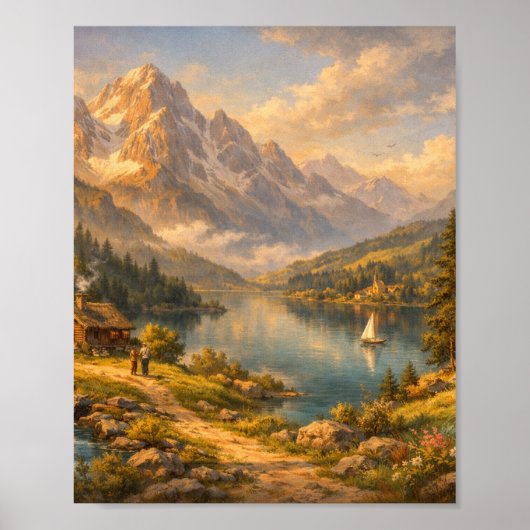 Oude Sereniteit – Alpen Droomlandschap Poster (Voorkant)