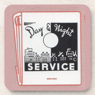 oude service voor dekking van dag en nacht bier onderzetter