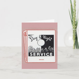 oude service voor dekking van dag en nacht notitiekaartje