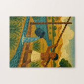 Oude Shaduf Heilige Puzzel Blauwgroen (Horizontaal)