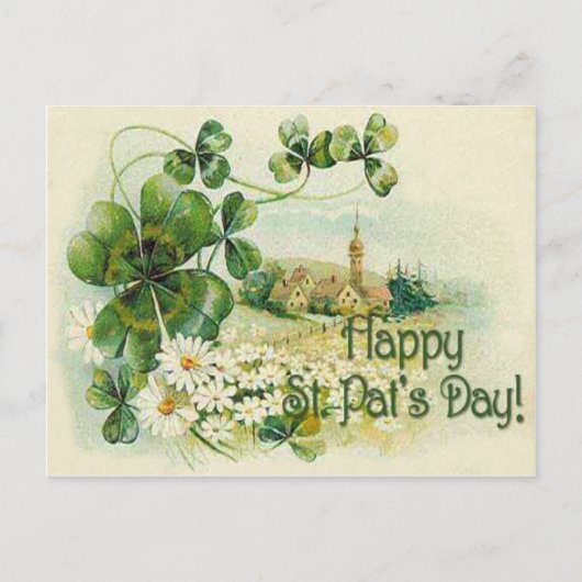 Oude Shamrock Kerkdorp St. Patrick's Day C Briefkaart (Voorkant)