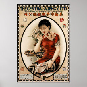 Oude Shanghai 1930 Elegant Women Adverteren Poster