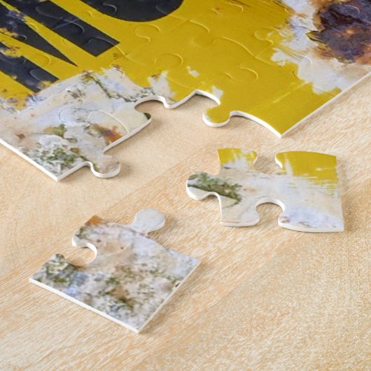 Oude Shell  Enamel Sign. Legpuzzel (Zijkant)