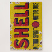 Oude Shell  Enamel Sign. Legpuzzel (Verticaal)