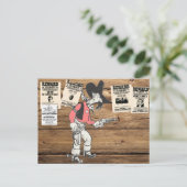 Oude Sherrif met Pistool getekend Briefkaart (Staand voorkant)