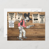 Oude Sherrif met Pistool getekend Briefkaart (Voorkant / Achterkant)