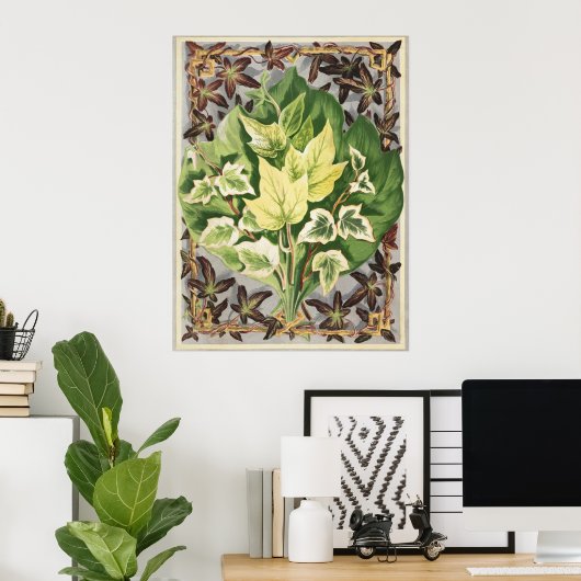 Oude Shirley Hibberd Klimopbladeren Botanische Kun Poster (Thuiskantoor)