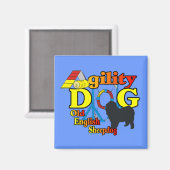 Oude Shirten van Sheepdog Agility Gifts Magneet (Voorkant / Achterkant)