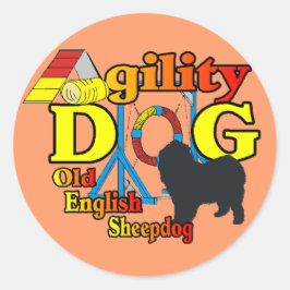Oude Shirten van Sheepdog Agility Gifts Ronde Sticker