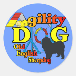 Oude Shirten van Sheepdog Agility Gifts Ronde Sticker