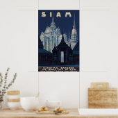 Oude Siam Bangkok Reisposter Print, Thailand Poster (Keuken)