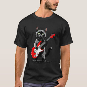 Oude Siamese Kat Speelt Gitaar Grappige Kitten Lo T-shirt