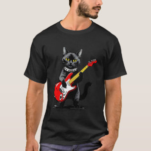 Oude Siamese Kat Speelt Gitaar Grappige Kitten Lo T-shirt