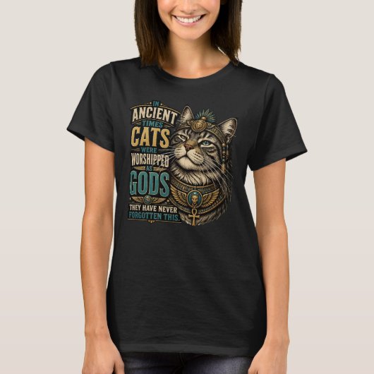 Oude Siberische Kat Houding T-shirt (Voorkant)