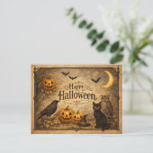 Oude, Sierlijke Halloween Feestdagenkaart (Staand voorkant)