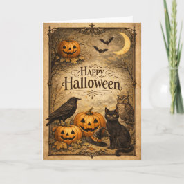 Oude, Sierlijke Halloween Kaart