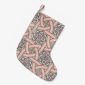 Oude sierlijke tegels:  achtergrond. kleine kerstsok (Voorkant (Hangend))