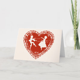 Oude Silhouette, Valentijns Dag Kantwerk Feestdagen Kaart