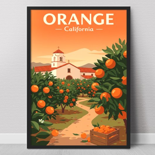 Oude Sinaasappel Californië Poster
