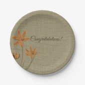 Oude Sinaasappelbloem op Jute Papieren Bordje (Voorkant)