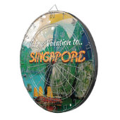 Oude Singapore vakantieposter. Dartbord (Voorkant Rechts)