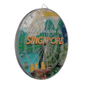 Oude Singapore vakantieposter. Dartbord (Voorkant Links)