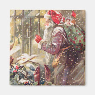 Oude Sint-Nicolaas met cadeaus in Snow Magnet