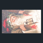 Oude Sint-Nicolaas met de  Sticker Lantaarn<br><div class="desc">Old St. Nicholas met Lantern  Sticker - als je van alles houdt en alles wat  is,  is dit voor jou! Reis terug naar het jaar van gisteren en verlies in de prachtige kleur en details van dit oude beeld. Geweldige kunst van dagen geleden. Geniet! Het afbeelding luidt "Vrolijk kerstfeest".</div>
