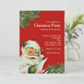 Oude Sint Nicolaas Rode Kerst Uitnodigingen (Staand voorkant)