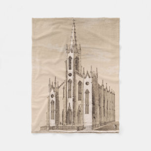 Oude Sint-Nicolaaskerk New York Schets Fleece Deken