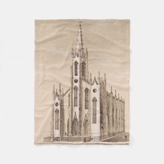 Oude Sint-Nicolaaskerk New York Schets Fleece Deken (Voorkant)