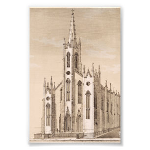 Oude Sint-Nicolaaskerk New York Schets Foto Afdruk