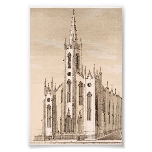 Oude Sint-Nicolaaskerk New York Schets Foto Afdruk (Voorkant)