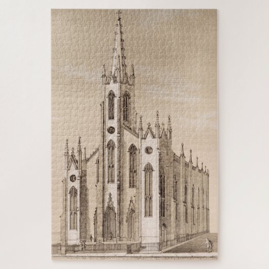 Oude Sint-Nicolaaskerk New York Schets Legpuzzel (Verticaal)