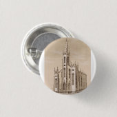 Oude Sint-Nicolaaskerk New York Schets Ronde Button 3,2 Cm (Voorkant /achterkant)